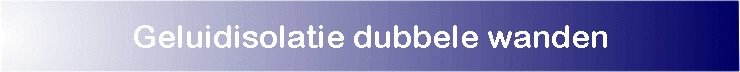 Geluidisolatie dubbele wanden